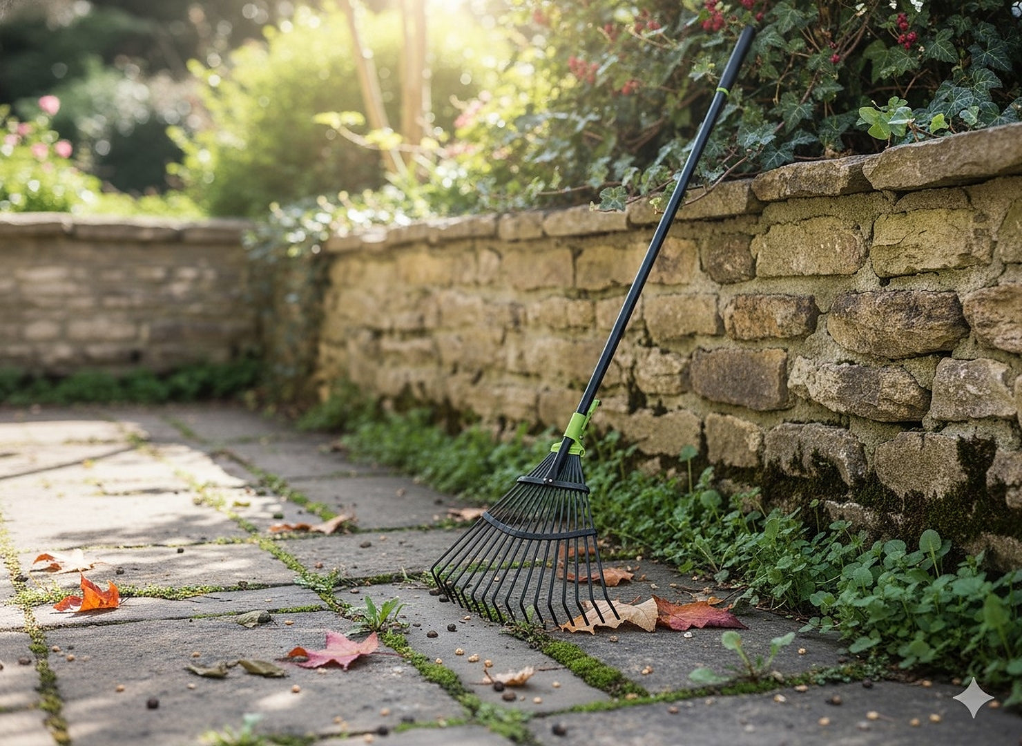 Grebla gradina pentru frunze, latime reglabila 20-59 cm, maner telescopic 120-160 cm, negru