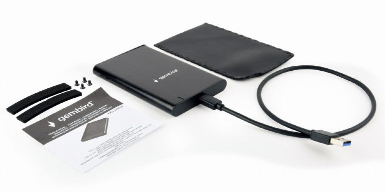 RACK extern GEMBIRD, pt HDD/SSD, 2.5 inch, S-ATA, interfata PC Type-C, aluminiu, negru, "EE2-U3S-6"