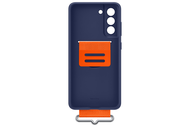 Samsung Galaxy S21 FE; Silicone Cover with Strap; Navy 