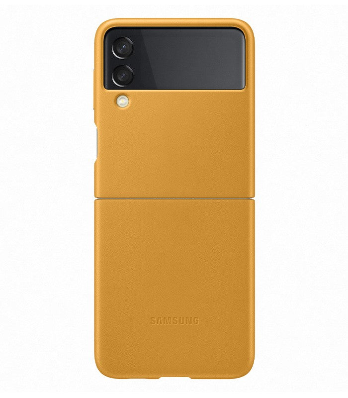 HUSA Smartphone Samsung, pt Galaxy Z Flip3, tip back cover (protectie spate), piele, ultrasubtire, galben, "EF-VF711LYEGWW"