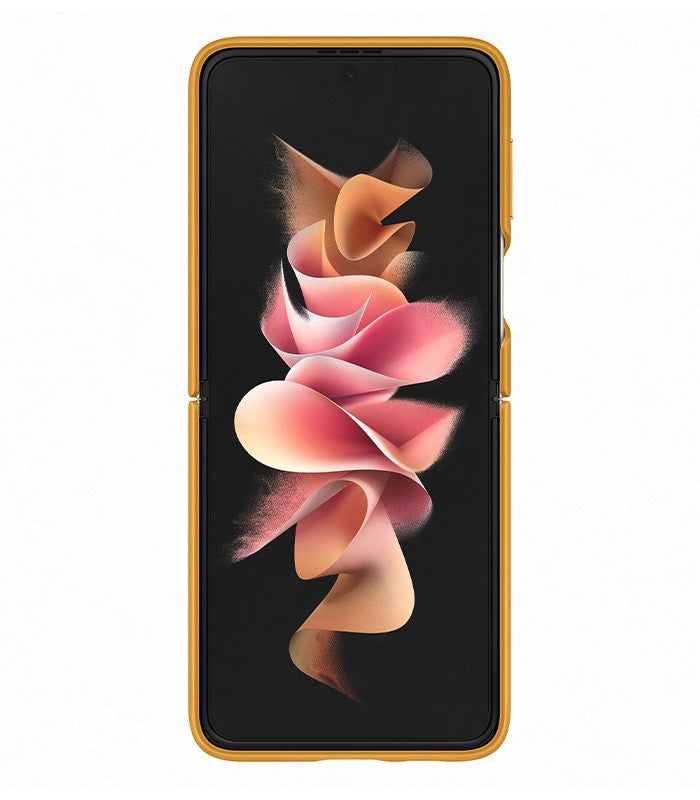 HUSA Smartphone Samsung, pt Galaxy Z Flip3, tip back cover (protectie spate), piele, ultrasubtire, galben, "EF-VF711LYEGWW"