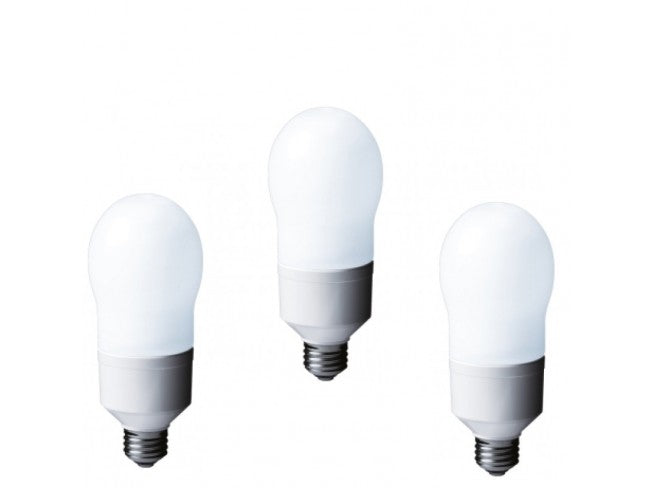 SET 3 becuri fluorescent Panasonic, soclu E27, putere 24W, forma oval, lumina alb rece, alimentare 220 - 240 V, "EFA24E672V-3"