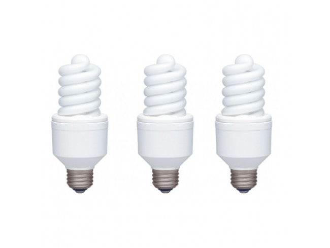 SET 3 becuri fluorescent Panasonic, soclu E27, putere 18W, forma spirala, lumina alb calda, alimentare 220 - 240 V, "EFD18E27HD-3"