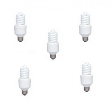 SET 5 becuri fluorescent Panasonic, soclu E27, putere 18W, forma spirala, lumina alb calda, alimentare 220 - 240 V, "EFD18E27HD-5"