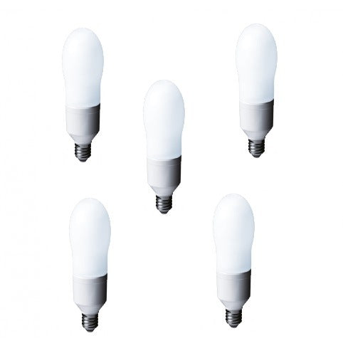 SET 5 becuri fluorescent Panasonic, soclu E27, putere 24W, forma spirala, lumina alb calda, alimentare 220 - 240 V, "EFD24E282V-5"