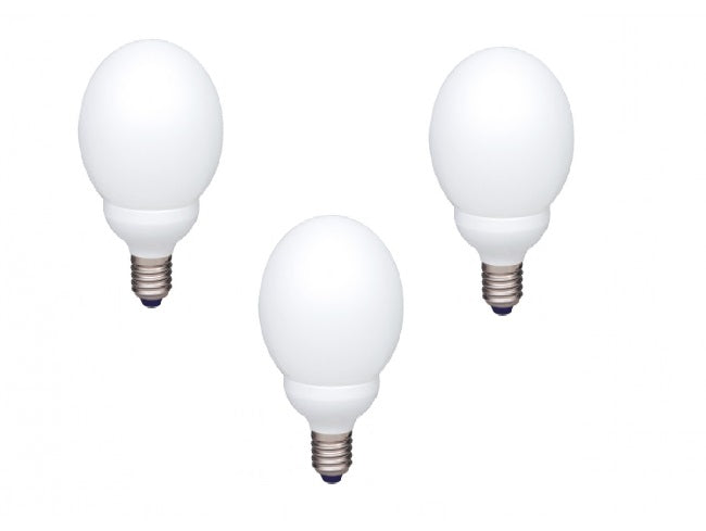 SET 3 becuri fluorescent Panasonic, soclu E27, putere 13W, forma sferic, lumina alb rece, alimentare 220 - 240 V, "EFG13E672V-3"