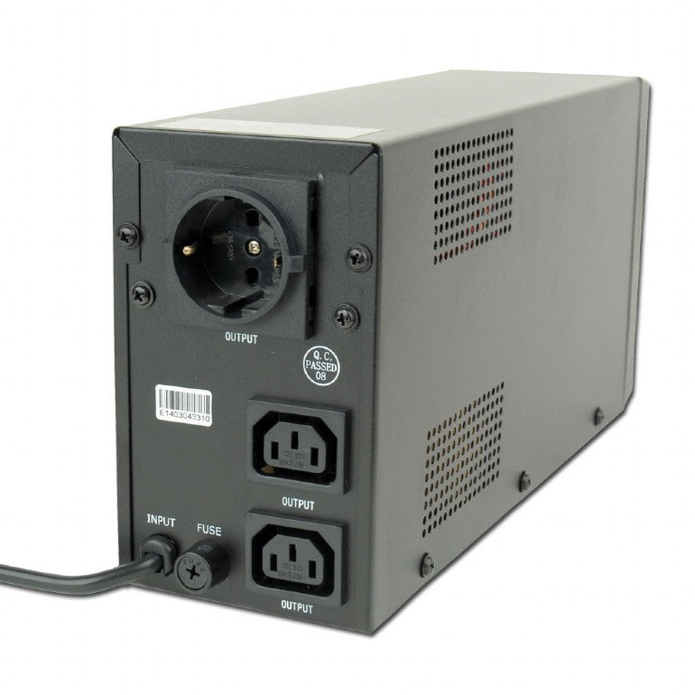 UPS GEMBIRD, Line Int. , mini tower, 650VA/390W, AVR, IEC x 2/ Schuko x 1, 1 x baterie 12V/7Ah, display LCD, back-up 1 - 10 min., "EG-UPS-031"