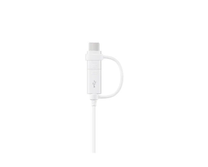 Cablu alimentare si date smartphone Samsung, USB 2.0 (T) la Micro-USB (T) | USB Type-C, cauciuc, lungime 1.5 m, alb, 
