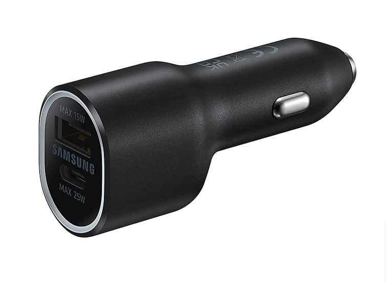 Samsung Car Charger 1x USB-C 25W, 1x USB-A 15W Super Fast Charging; Black "EP-L4020NBEGEU"