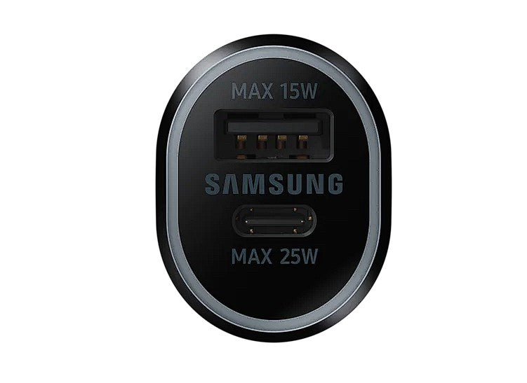 Samsung Car Charger 1x USB-C 25W, 1x USB-A 15W Super Fast Charging; Black "EP-L4020NBEGEU"