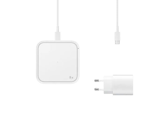 Wireless Charger Pad 15W Super Fast Wireless Charge; Travel Adapter 25W Super Fast Charge; USB-C to USB-C Cable, 1m; White "EP-P2400TWEGEU" (timbru verde 0.18 lei)
