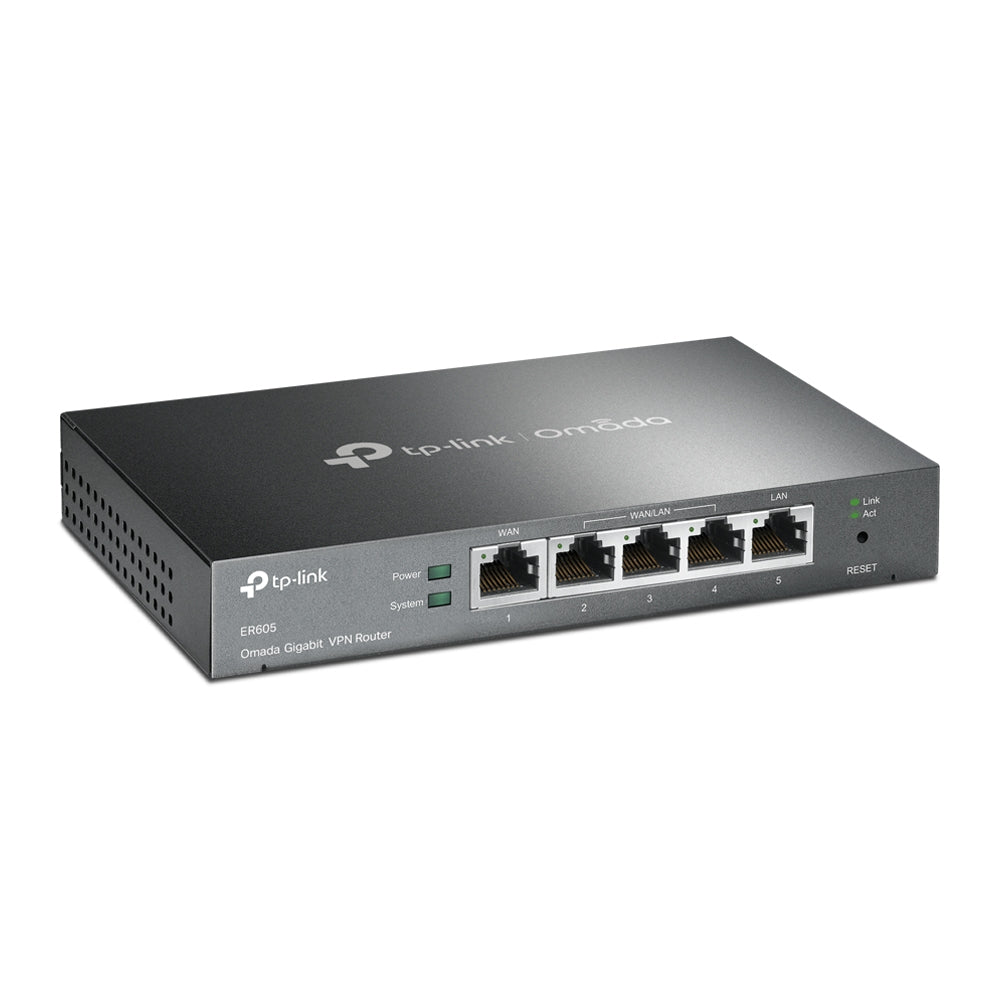 ROUTER TP-LINK wired Gigabit, 1 Gigabit WAN + 1 Gigabit LAN + 3 Changeable Gigabit WAN/LAN Ports , tehnologie VPN "ER605"