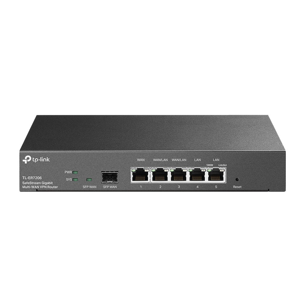 ROUTER TP-LINK wired Gigabit, 1 WAN + 2 LAN + 2 WAN/LAN + 1 Gigabit SFP, "ER7206"