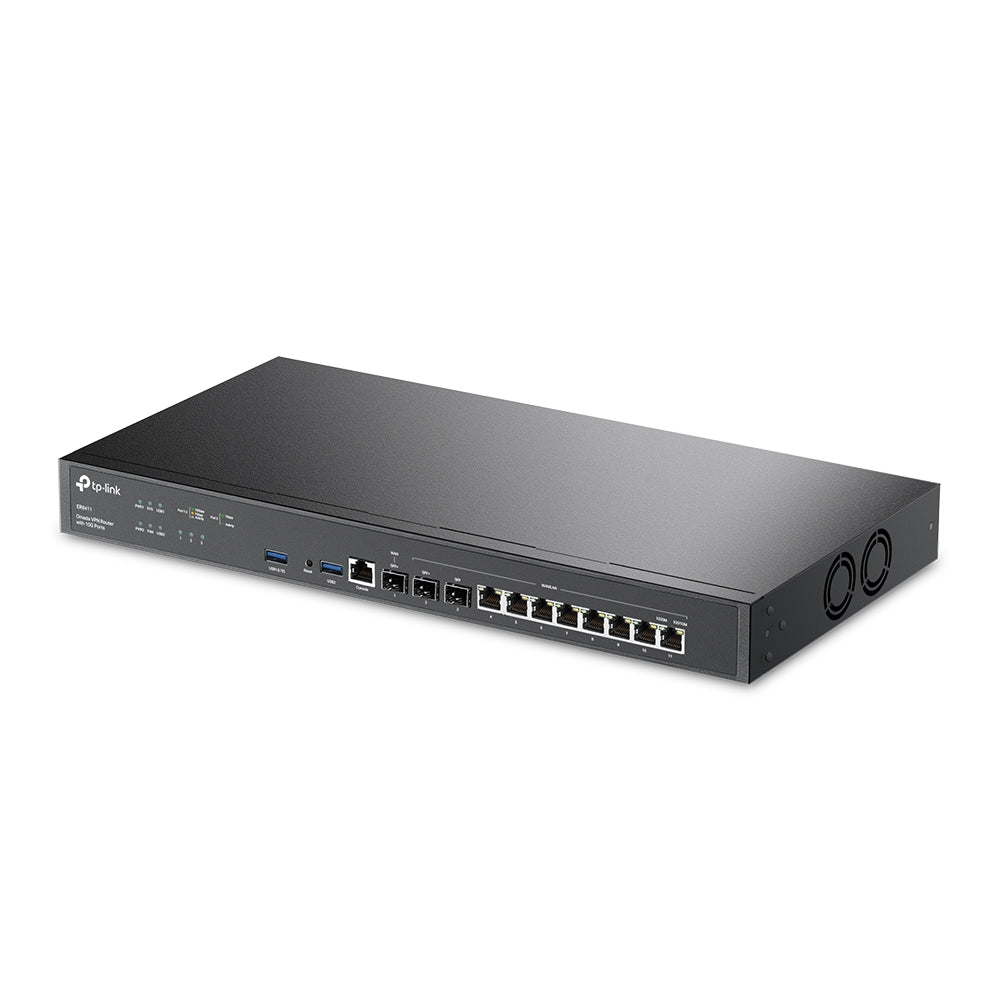 ROUTER TP-LINK wired Gigabit, 2×10GE SFP+ (1WAN,1 WAN/LAN), 1×1GE SFP WAN/LAN, 8×1GE RJ45 WAN/LAN, 1×RJ45 Console, 2×USB (Connecting 4G/3G Modem as WAN Backup) "ER8411"