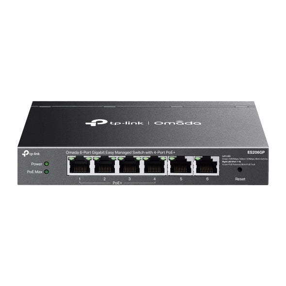 SWITCH TP-LINK Omada easy managed, 6 porturi Gigabit (4 porturi POE+ buget total 65W), carcasa metalica "ES206GP"