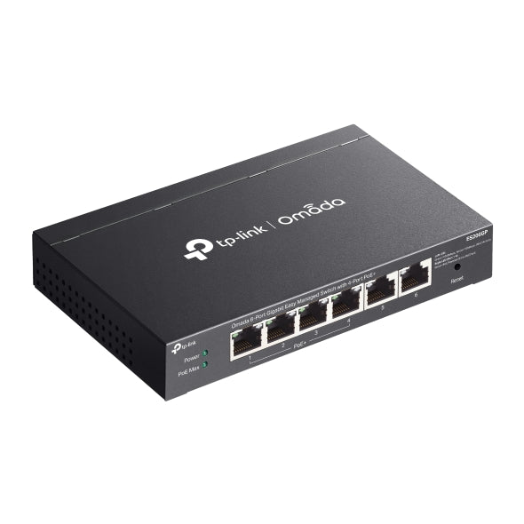 SWITCH TP-LINK Omada easy managed, 6 porturi Gigabit (4 porturi POE+ buget total 65W), carcasa metalica "ES206GP"