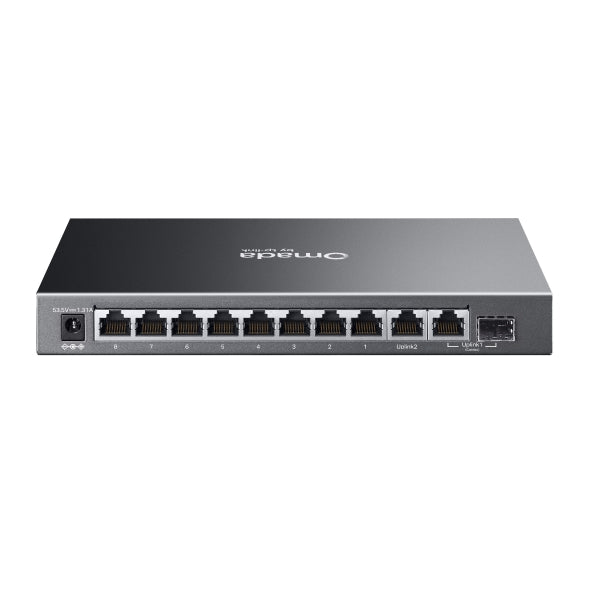 SWITCH TP-LINK Omada, 10-Port Gigabit Easy Managed Switch with 8-Port PoE+, 1× Gigabit SFP/RJ45 port, 63W buget POE, carcasa metalica "ES210GP"