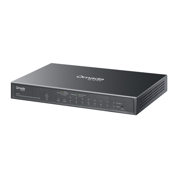 SWITCH TP-LINK Omada, 10-Port Gigabit Easy Managed Switch with 8-Port PoE+, 1× Gigabit SFP/RJ45 port, 63W buget POE, carcasa metalica "ES210GP"