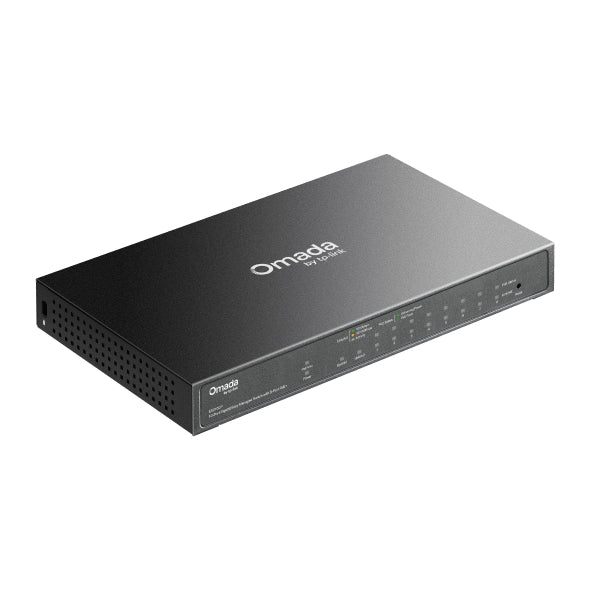 SWITCH TP-LINK Omada, 10-Port Gigabit Easy Managed Switch with 8-Port PoE+, 1× Gigabit SFP/RJ45 port, 63W buget POE, carcasa metalica "ES210GP"