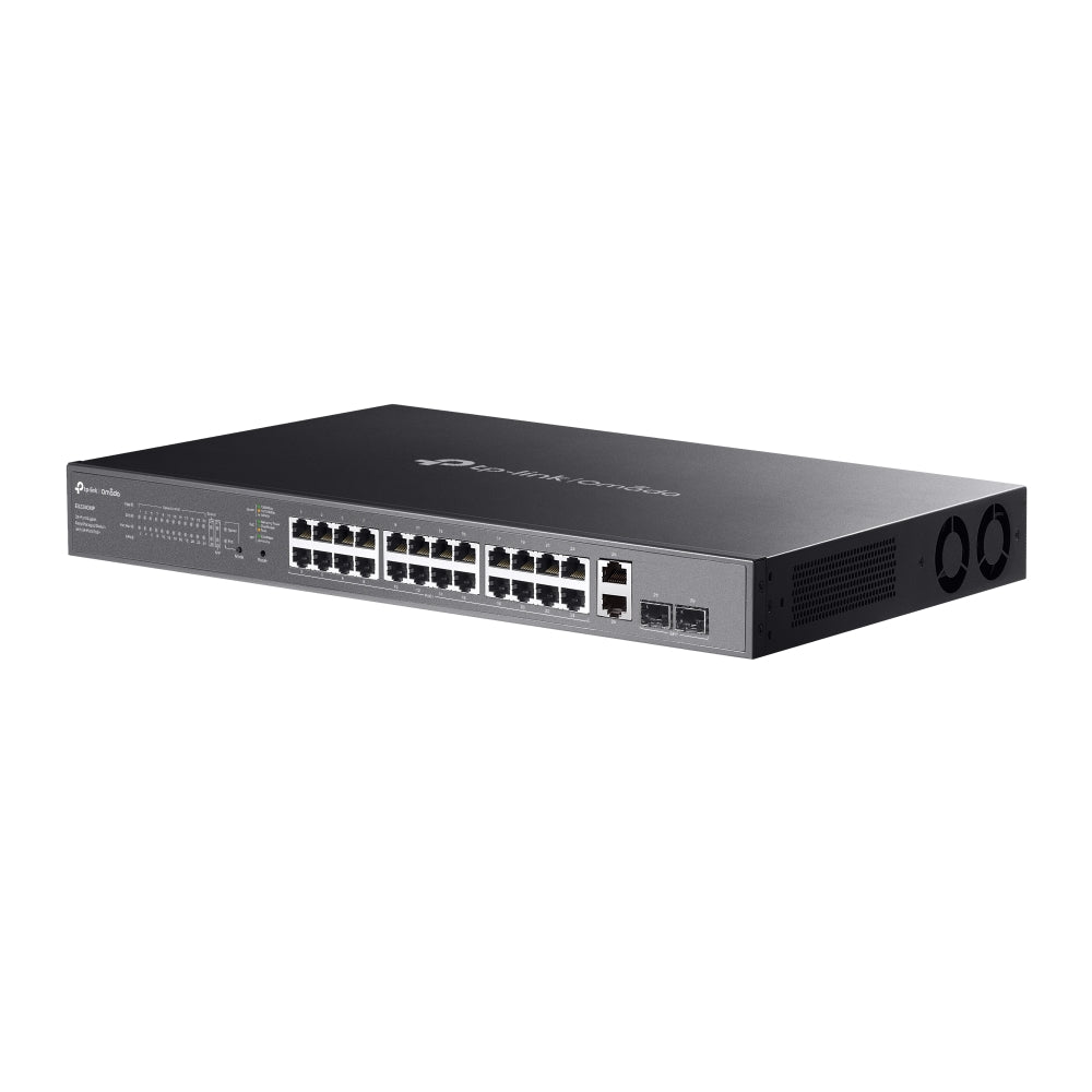 SWITCH TP-Link Easy Managed, Omada 28-Port Gigabit RJ-45 din care 24-Port PoE+, 2× Gigabit SFP, buget POE total 384W, metalic "ES228GMP"