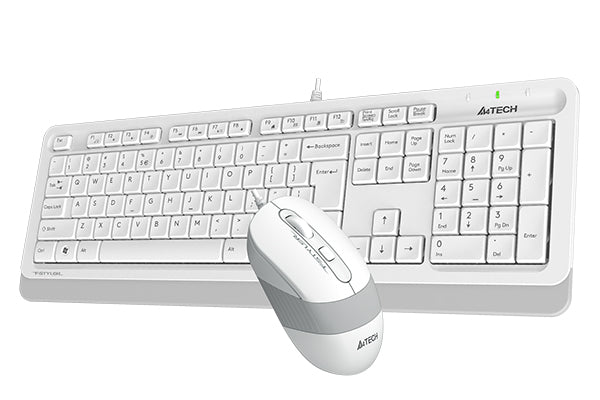 Kit TASTATURA si Mouse A4TECH, "Fstyler FM10+FK10", wired, 104 taste format standard, mouse 1600dpi, 4/1 butoane, alb, "F1010-W"