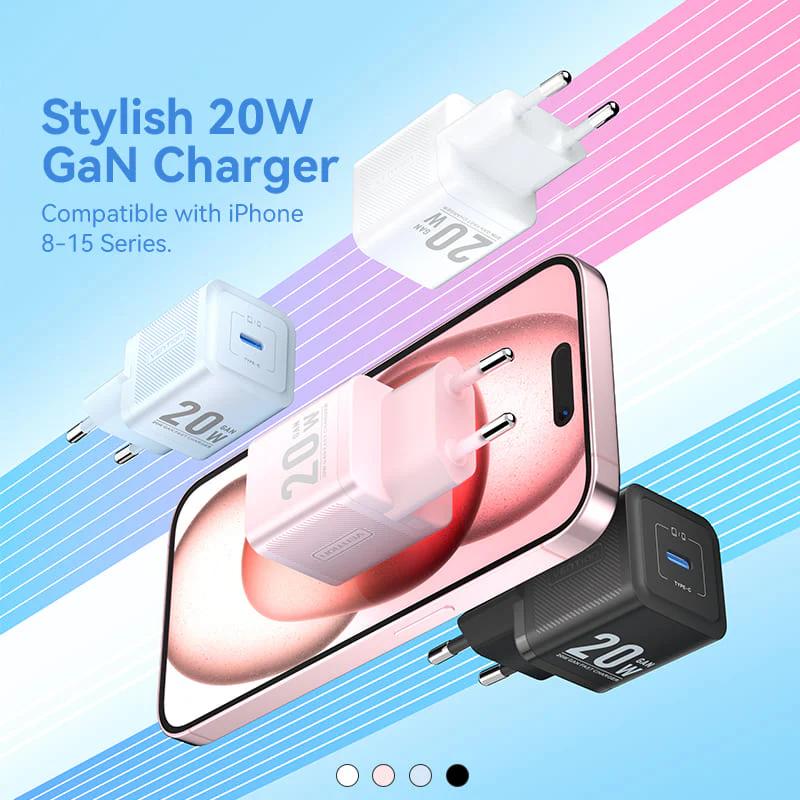 Alimentator retea Vention 20W, 1 x USB Type-C, 5V/3A, QC 3.0, albastru, 