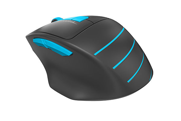MOUSE A4tech, gaming, wireless, 2.4GHz, optic, 2000 dpi, butoane/scroll 6/1, buton selectare viteza, negru / albastru, "FG30 Blue"