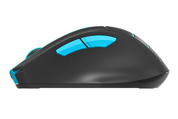 MOUSE A4tech, gaming, wireless, 2.4GHz, optic, 2000 dpi, butoane/scroll 6/1, buton selectare viteza, negru / albastru, "FG30 Blue"