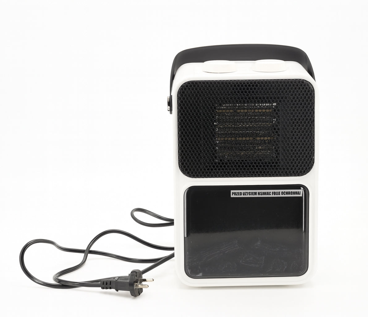 Semineu electric cu efect de flacara, 600-1200 W, 14x21x36 cm, alb
