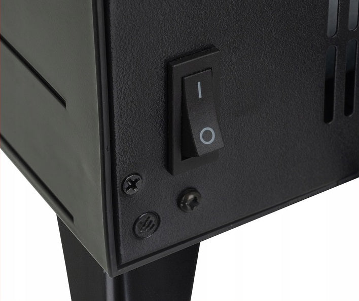 Semineu electric 2000W cu efect de flacara, termostat digital si timer, telecomanda, 52x32x18 cm, negru