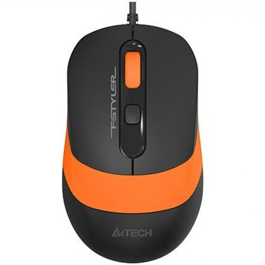 MOUSE A4tech, "FM10", PC sau NB, cu fir, USB, optic, 1600 dpi, butoane/scroll 4/1, , negru / portocaliu, "FM10 Orange"