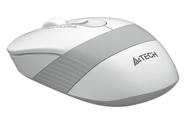 MOUSE A4tech, PC sau NB, cu fir, USB, optic, 1200 dpi, butoane/scroll 4/1, buton selectare viteza, alb / gri, "FM10 White"