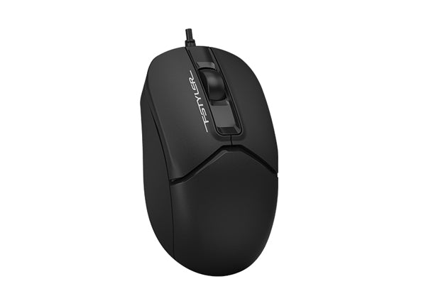 MOUSE A4tech, PC sau NB, cu fir, USB, optic, 1600 dpi, butoane/scroll 3/1, , negru, "FM12 Black"