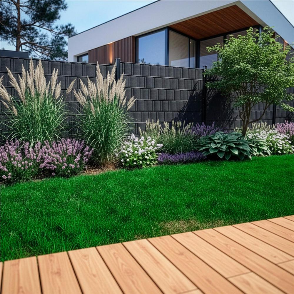 Panou de gard pentru intimitate in gradina, PVC, 50 x 0.19 m, gri antracit