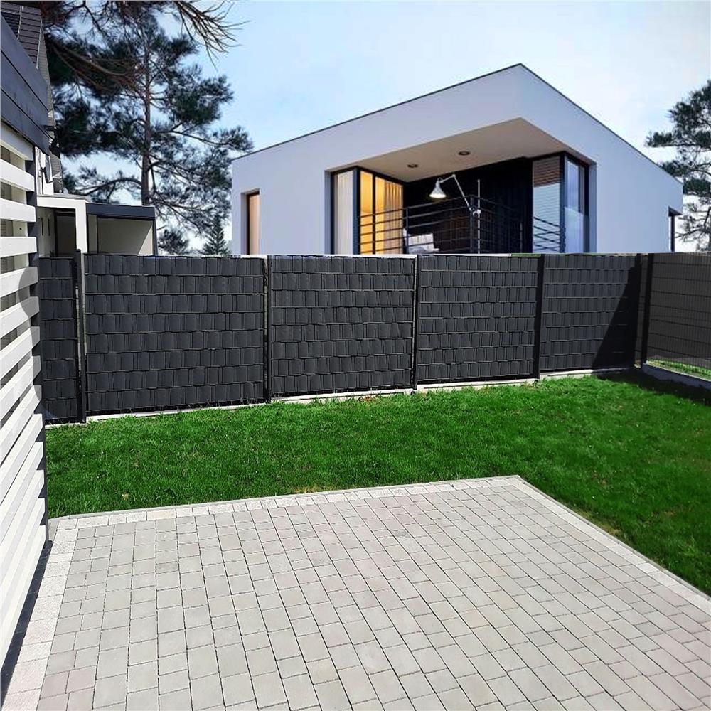 Panou de gard pentru intimitate in gradina, PVC, 50 x 0.19 m, gri antracit