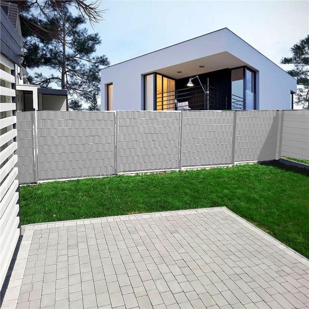 Panou de gard pentru intimitate in gradina, PVC, 50 x 0.19 m, gri