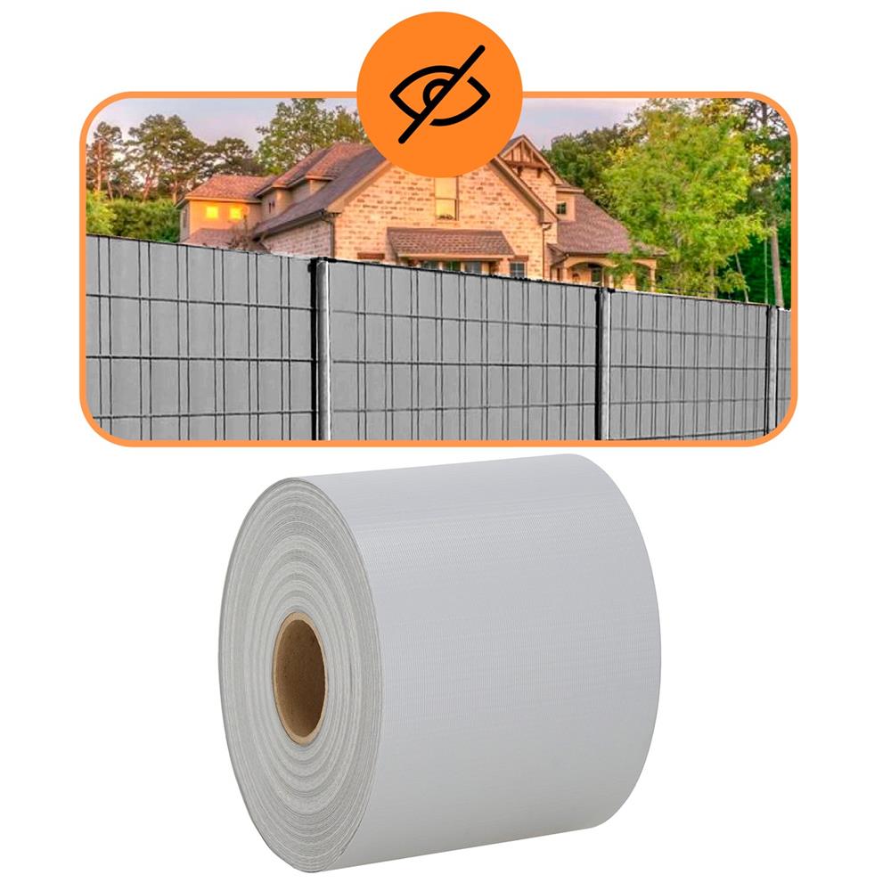 Panou de gard pentru intimitate in gradina, PVC, 50 x 0.19 m, gri
