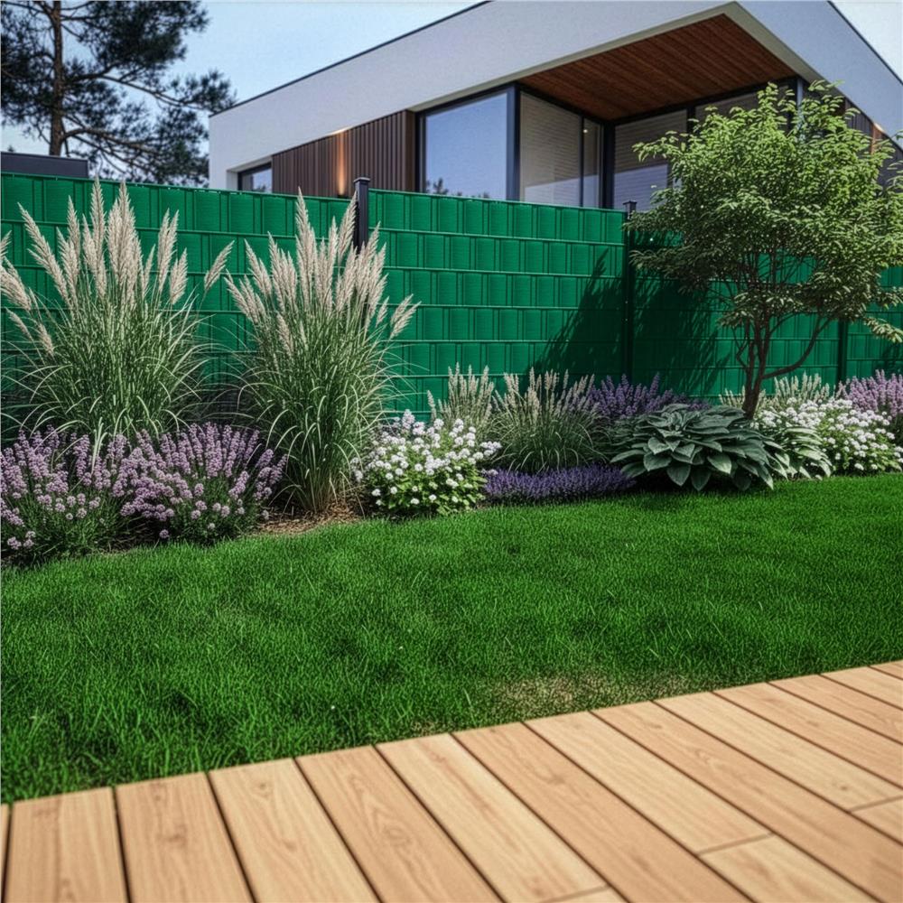 Panou de gard pentru intimitate in gradina, PVC, 50 x 0.19 m, verde