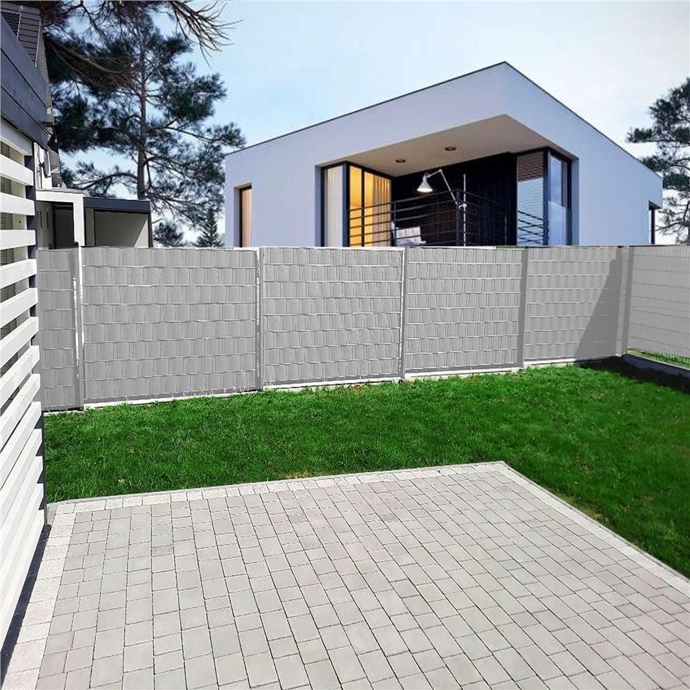 Panou de gard pentru intimitate in gradina, PVC, 50 x 0.05 m, gri