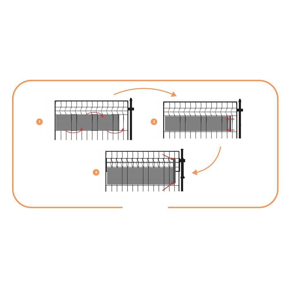 Panou de gard pentru intimitate in gradina, PVC, 50 x 0.05 m, gri