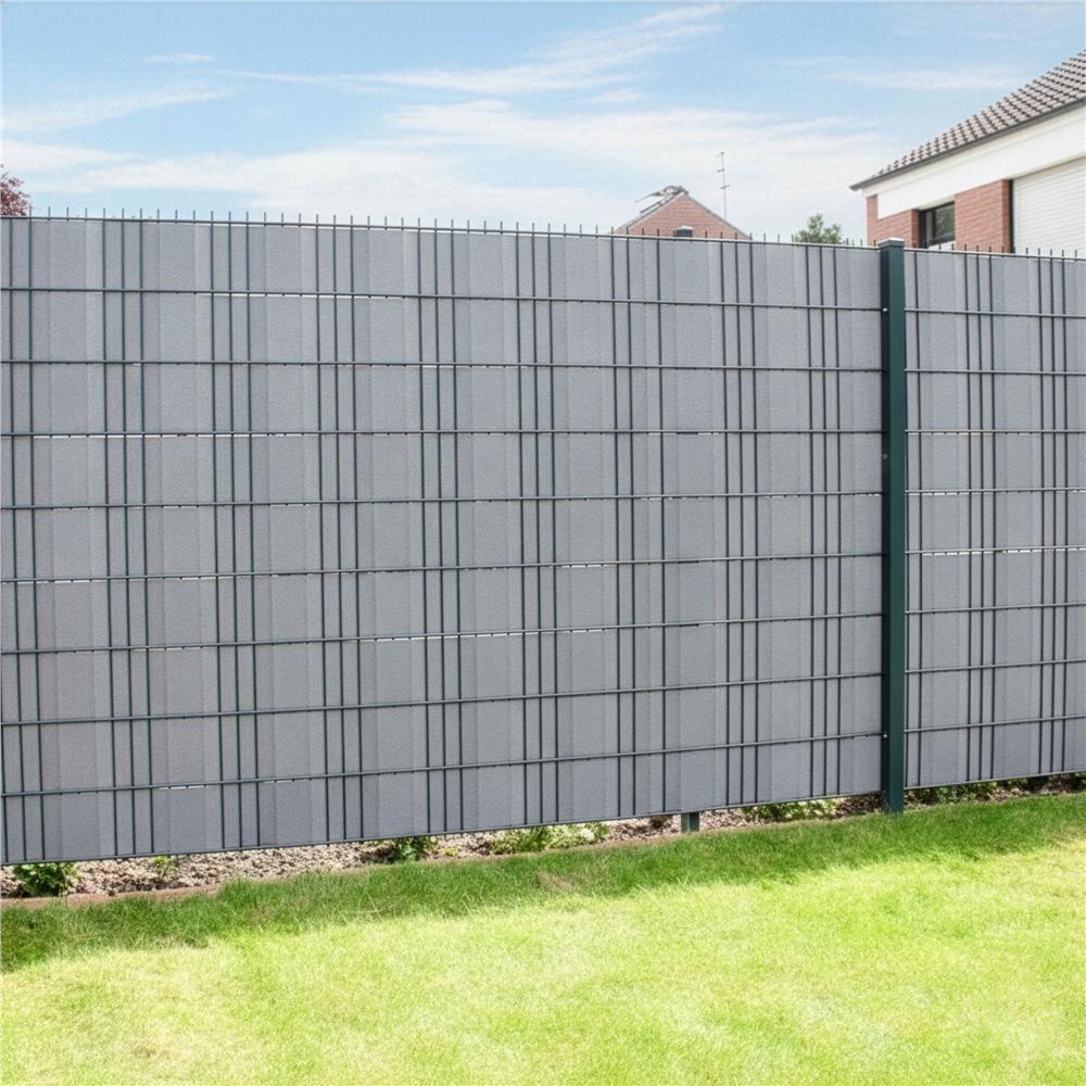Panou de gard pentru intimitate in gradina, PVC, 50 x 0.05 m, gri