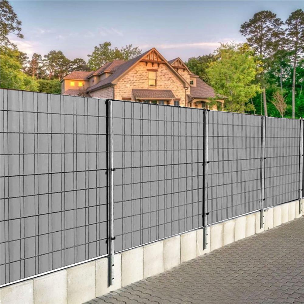 Panou de gard pentru intimitate in gradina, PVC, 50 x 0.05 m, gri