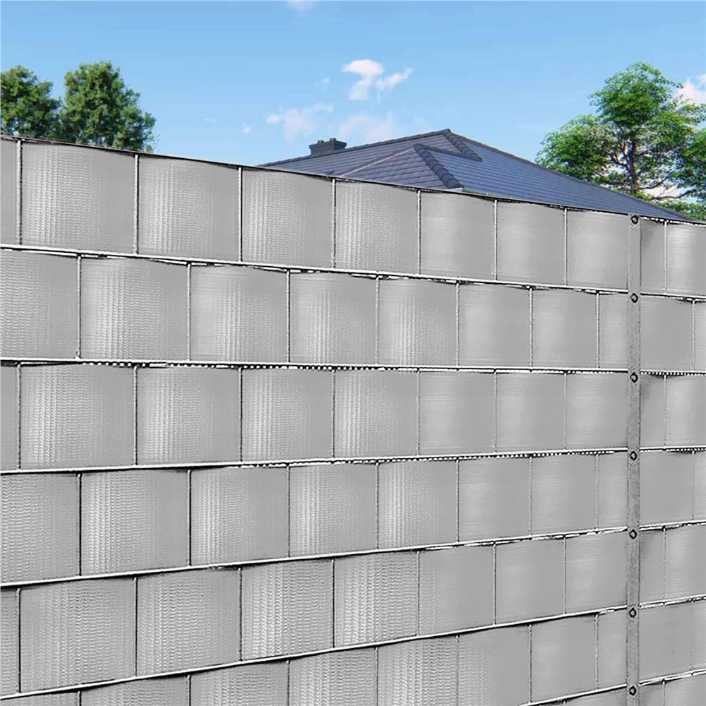 Panou de gard pentru intimitate in gradina, PVC, 50 x 0.05 m, gri
