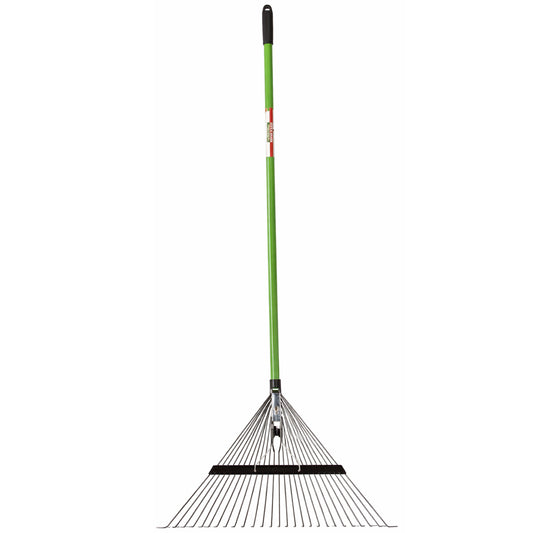 Grebla gradina pentru frunze cu dinti reglabili, maner fibra de sticla 150 cm, cap din otel, 58x40x150 cm, verde