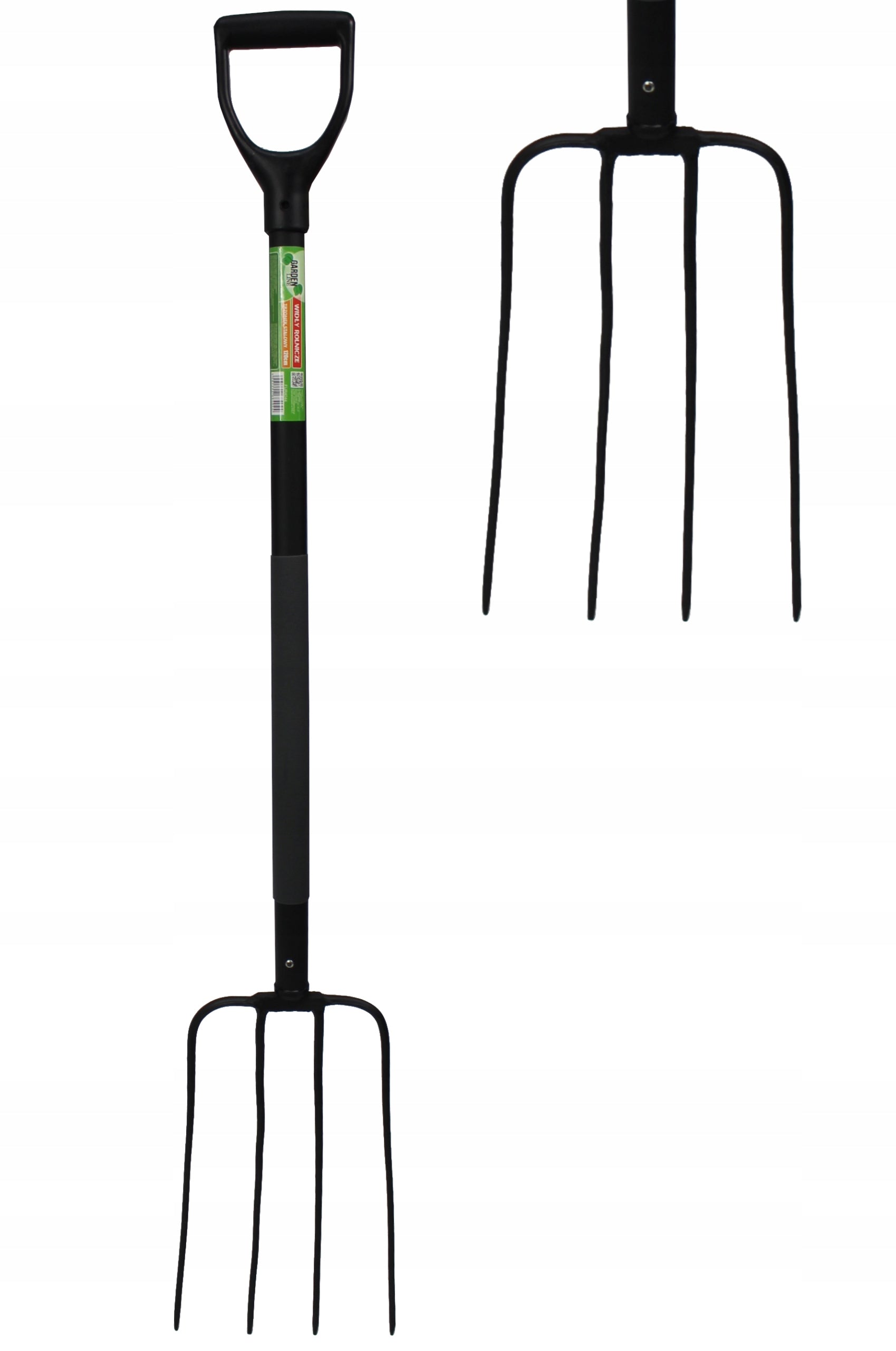 Furca pentru gradina din otel cu maner tip D, 120 cm, negru