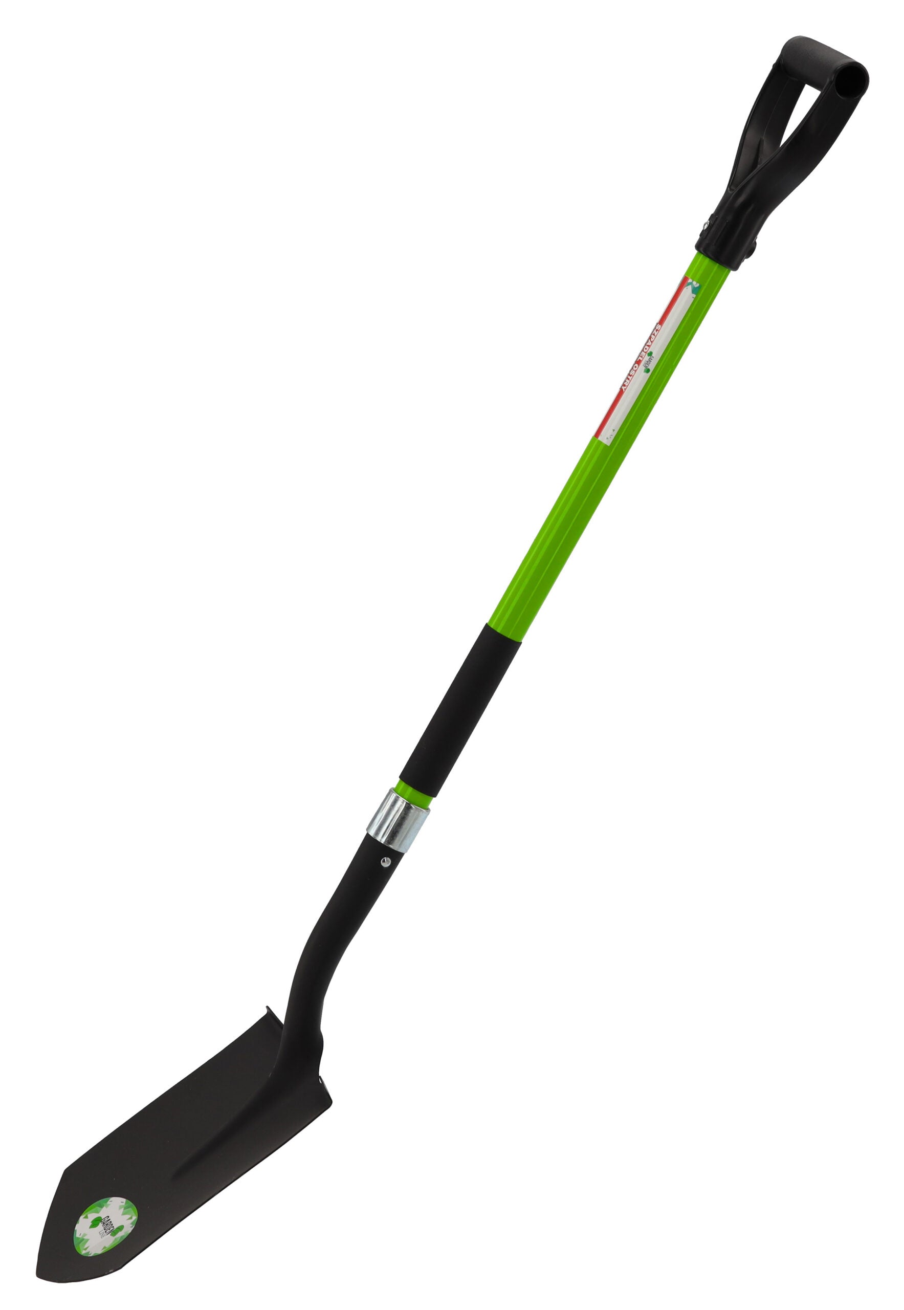 Lopata de sapat gradina cu varf ascutit, coada din fibra de sticla 120 cm, lama din otel, verde si negru