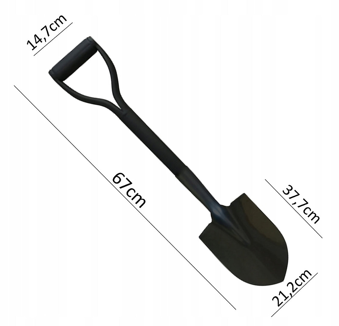 Lopata mica pentru gradina din otel cu maner ergonomic, 67 cm, negru