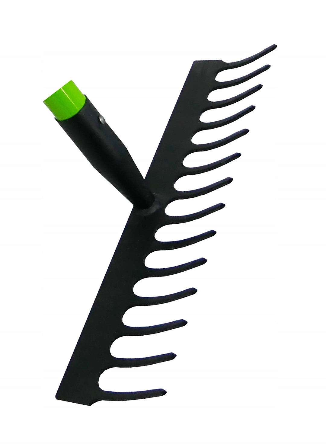 Grebla pentru gradina cu maner din fibra de sticla si cap din otel, 35x8x148 cm, verde si negru