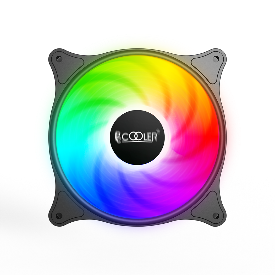 VENTILATOR PCCOOLER PC 120x120x25 mm, RGB LED fix, 3 PIN, Hydro Bearing, fixed LED RGB, 1 buc. in pachet "FX-120-3"