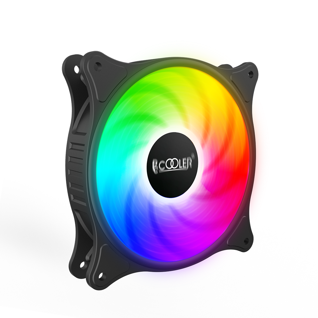 VENTILATOR PCCOOLER PC 120x120x25 mm, RGB LED fix, 3 PIN, Hydro Bearing, fixed LED RGB, 1 buc. in pachet "FX-120-3"